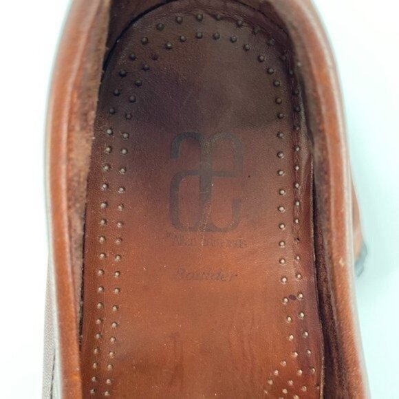 ALLEN EDMONDS Boulder Venetian Brown Leather Slip On 9.5 Driving Moccasin Loafer